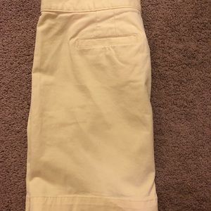LOFT Light Yellow Cotton Stretch Mini Skirt
